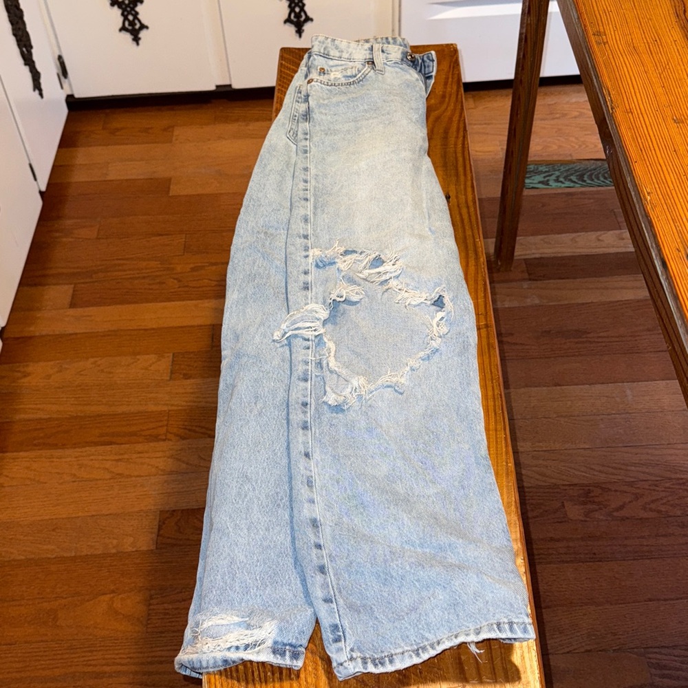 Distressed Light Blue Jeans